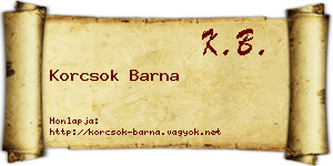 Korcsok Barna névjegykártya