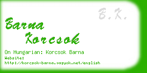 barna korcsok business card